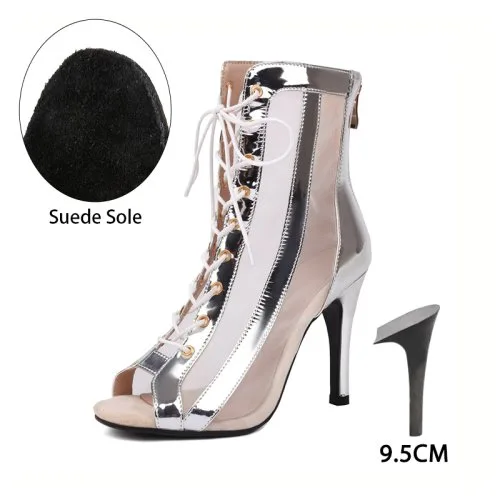 Silber 9.5cm Wildleder