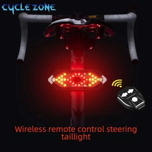 Imagen de Luz Trasera de Bicicleta LED Recargable por USB con Señal de Giro y Función de Advertencia Inalámbrica