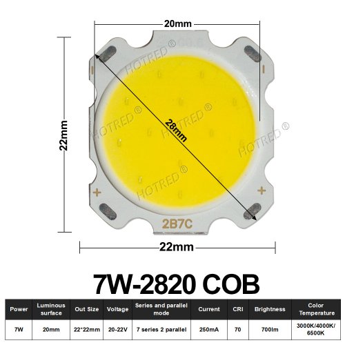 7W 28-20mm COB