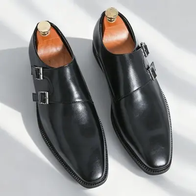 Image de Oxfords Hommes Cuir Bout Pointu - Style Rétro & Confort