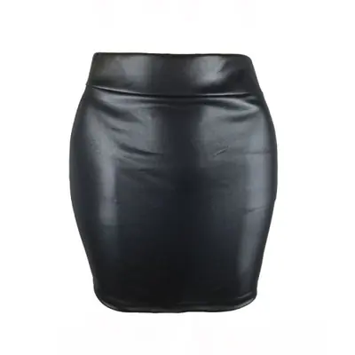 Image de Jupe Mini Cuir Mat Taille Haute - Style Coréen & Streetwear