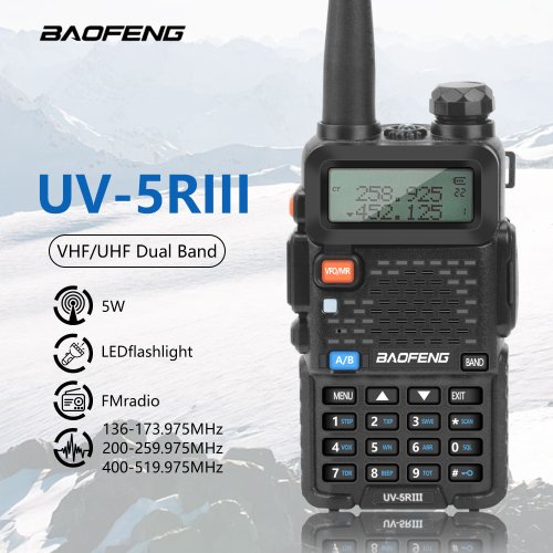 Zdjęcie Baofeng UV-5RIII – Trójpasowy Radiotelefon z 128 Kanałami