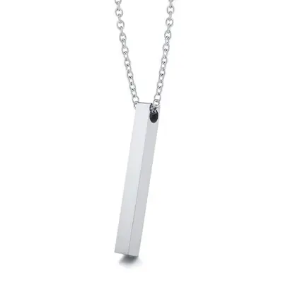 Image de Collier Homme Barre 3D Acier Inoxydable