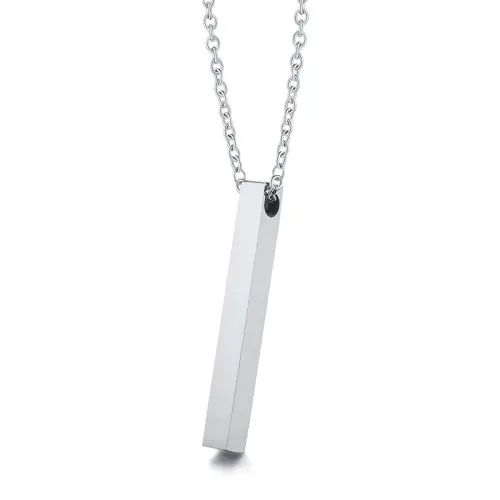 Image de Collier Homme Barre 3D Acier Inoxydable