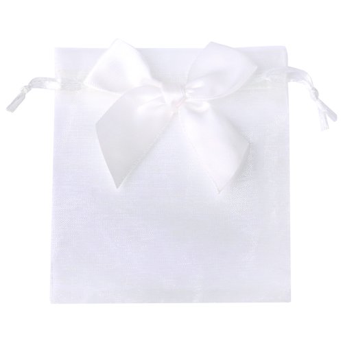 Imagen de 10 unids/lote 9x12cm nuevo bolso de Organza Bowknot regalo fiesta de Navidad bolsas de dulces de boda joyería exquisita embalaje bolsa con cordón
