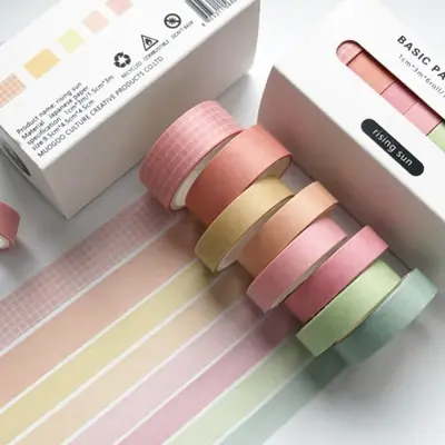 Image de Ruban Adhésif Washi Kawaii - Lot de 8 Pièces