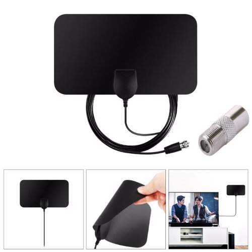 Zdjęcie Wewnętrzna Antena Telewizyjna 4K HD – Cyfrowa Antena HDTV z Obsługą VHF i UHF do Jakościowego Odbioru Sygnału