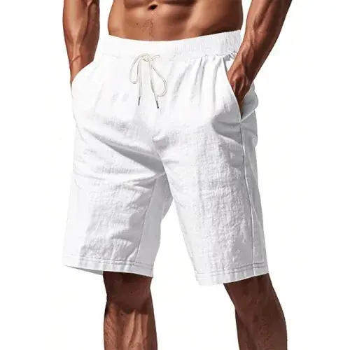Image de Shorts Homme Lin Coton Été Respirant