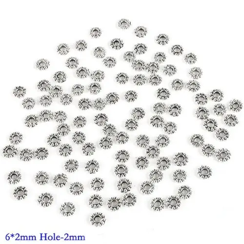 Image de Perles UFO Dorées Tibétaines - 50 pcs