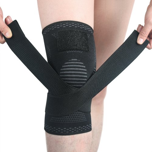 Bild von Kompressions-Kniebandage mit Hosenträger – Elastisches Kniepad für Sport, Laufen, Basketball, Fitness, Volleyball und mehr
