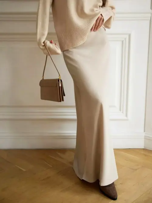 Image de Jupe Longue Satin Élégante