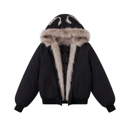 Image de Parka Fourrure Femme Y2K - Manteau Hiver Élégant & Chaud