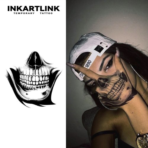 Bild von Temporäres Totenkopf-Tattoo, hält bis 15 Tage, neue Technologie, magischer, wasserfester, semi-permanenter Aufkleber.