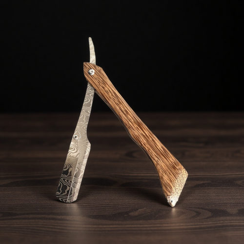 Profesjonalna drewniana maszynka do golenia dla mężczyzn z pięcioma ostrzami – ręczna golarka o jakości salonowej z prostym ostrzem