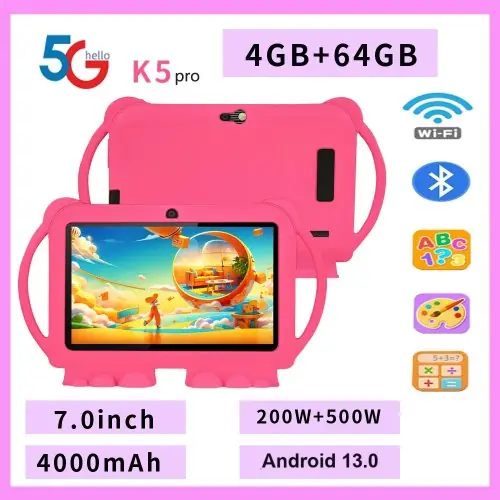 Image de Tablette Enfant 7 Pouces 4GB/64GB - Android 13, Double Caméra