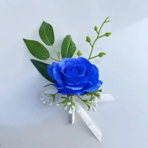 Image de Bouquet de Mariée Rose Artificiel - Élégance en Soie
