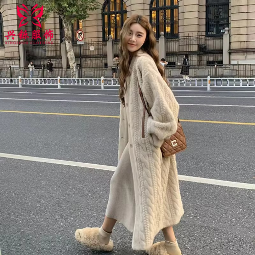 Bild von Modischer Damen-Faux-Pelzmantel – Warm & Eleganter Strickmantel für Frühling & Herbst