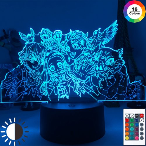 Immagine di Lampada da Tavolo 3D LED con Figura di Mitsuri Kanroji - Lampada Notturna Anime Demon Slayer per Camera da Letto, Decorazione Tematica e Regalo Perfetto per Compleanni
