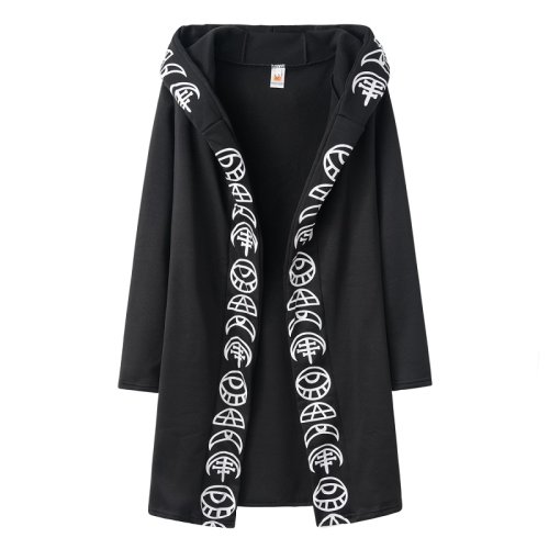 Immagine di Tendenza moda donna punk luna modello stampa maglione cardigan a maniche lunghe stile lungo