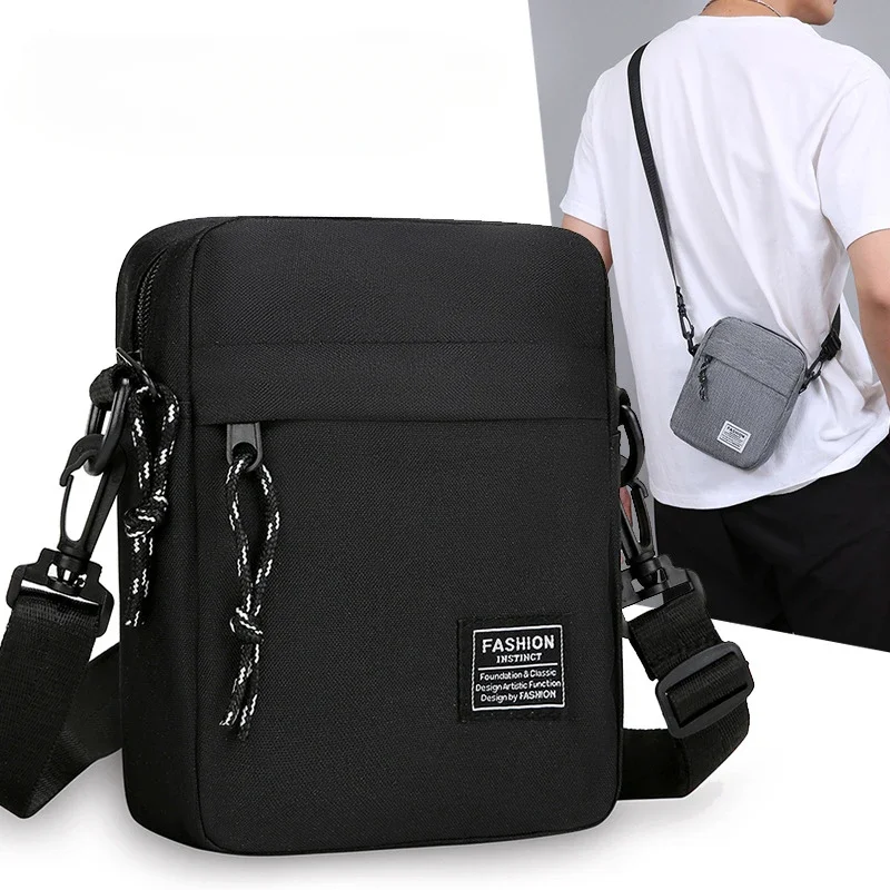 Bild von Trendige Herren-Umhängetasche – Leichte Mini-Brusttasche mit Diagonal-Design, Casual Handy-Hüfttasche für Jungen und Männer