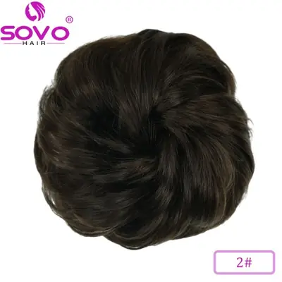 Image de Chignon de Cheveux Naturels Bruns Ondulés - Extension Vraie pour Femme