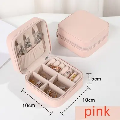 Boîte de Rangement Bijoux Portable en Cuir PU