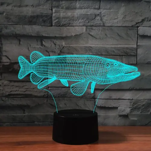 Image de Lampe LED 3D Poisson Nuit - Veilleuse Tactile Changeante