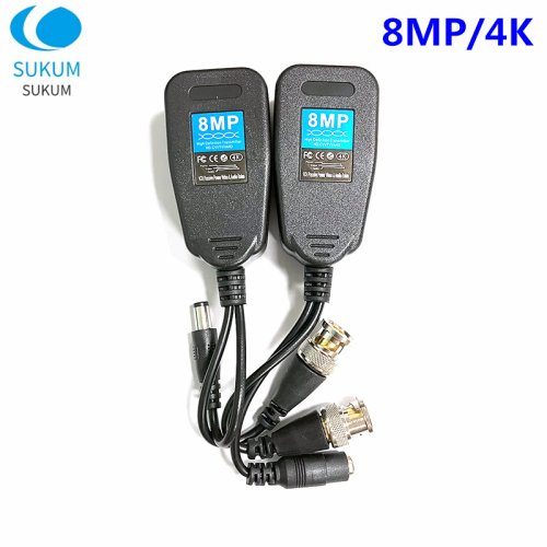 Image of High-Performance 8MP BNC to RJ45 Video Balun for 4K Analog AHD CVI TVI CCTV Cameras with Cat5e/6 Twisted Pair Transmission
