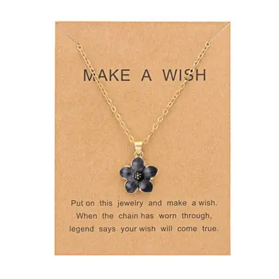 Image de Collier Fleur Rose - Pendentif Romantique