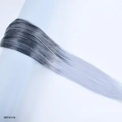 Image de Extensions Cheveux Synthétiques Ombre Noir/Gris - Droite & Ondulée