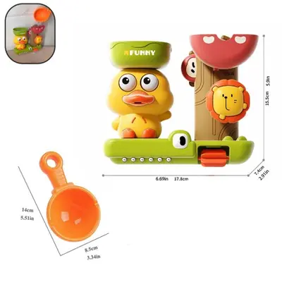 Jouet de Bain Canard & Lion - Jeu d'Eau Amusant pour Bébé