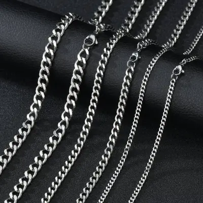 Collier Cubain Punk - Acier Inoxydable 3-7mm Or/Noir
