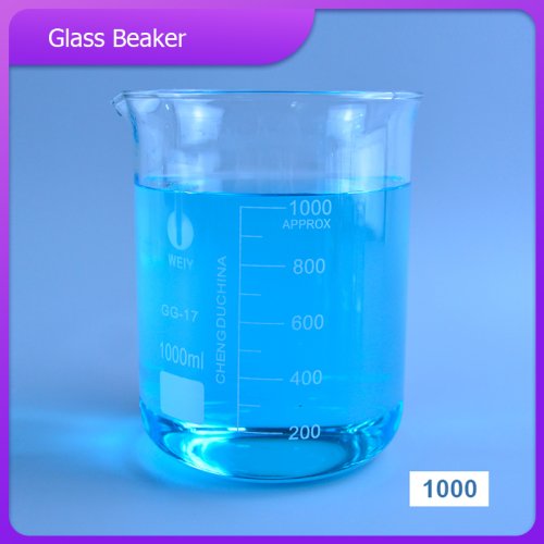 Image of Premium Borosilicate Glass Beaker for Chemistry Labs – 1000ml and 2000ml Low-Form Design with Spout, Thickened Wall, Transparent, Ideal for Educational and Scientific Experiments