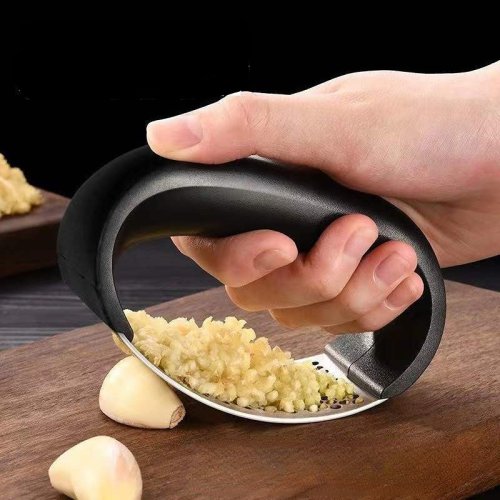 Imagen de Trituradora Manual de Ajo de Acero Inoxidable - Picadora de Ajo con Diseño Ergonómico para Cocina Casera y Profesional