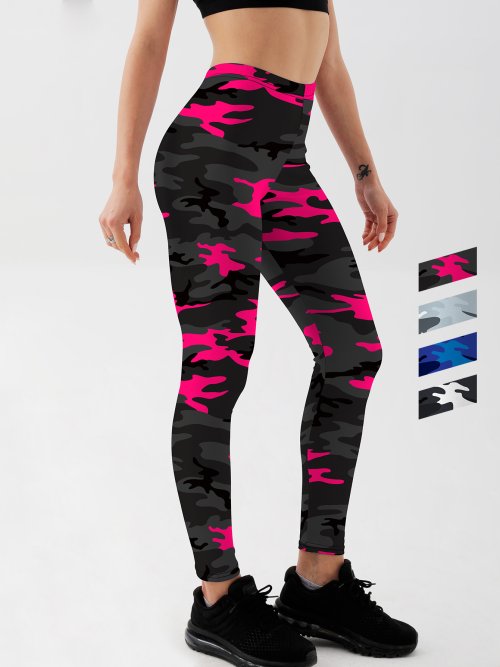Immagine di Leggings Blu Navy Push-Up con Vita Alta per Donna