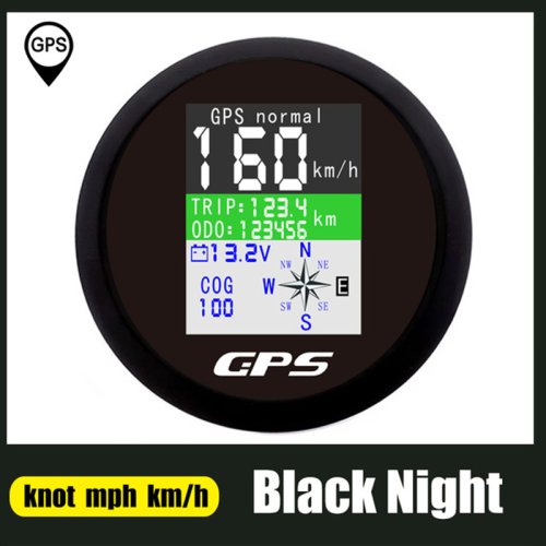 Afbeelding van 85mm GPS Snelheidsmeter Kilometerteller Verstelbare Trip ODO COG Voltmeter TFT Scherm Snelheidsmeters Voor Motor Jacht Boot Auto Buitenboordmotor