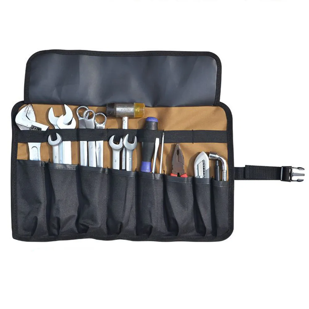 Bild von Faltbare Oxford-Werkzeugtasche mit 8 Fächern – Tragbare Werkzeugaufbewahrung für Schraubenschlüssel, Hammer und Camping-Tools