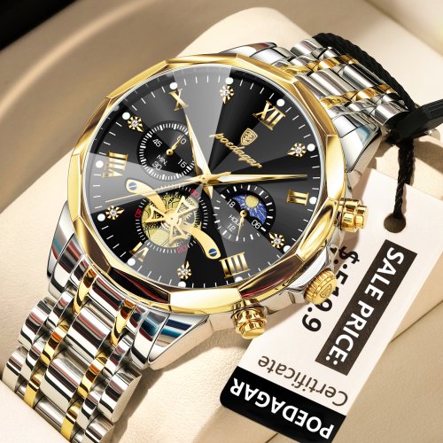 Afbeelding van Luxe Herenhorloge met Chronograaf en Waterdichte Band