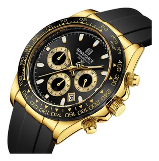 Imagen de NAVIFORCE, reloj de lujo para hombre, reloj de cuarzo deportivo resistente al agua, correa de silico...
