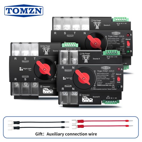 Image of Compact DIN Rail Automatic Transfer Switch ATS 2P/3P/4P Dual Power Supply Selector 230V 63A/100A/125A for Uninterrupted Electrical Power