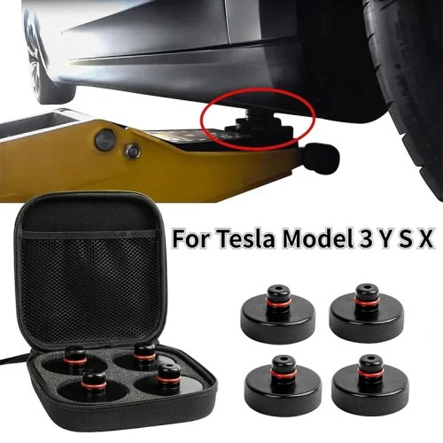 Afbeelding van Liftadapter met Rubber Pads voor Tesla Model 3, Model Y, Model S en Model X – Chassis Lift Punt Accessoire voor Veilige Ophanging en Onderhoud