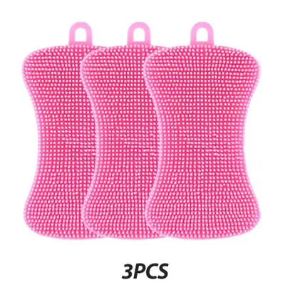 Image de Brosse Vaisselle Silicone 3 Pièces - Nettoyage Facile & Efficace