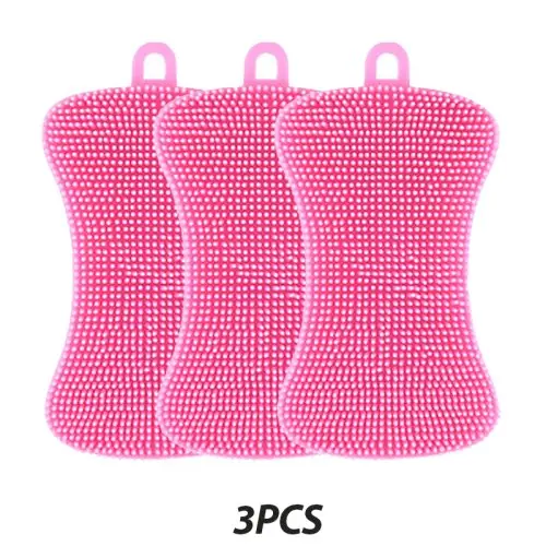 Image de Brosse Vaisselle Silicone 3 Pièces - Nettoyage Facile & Efficace