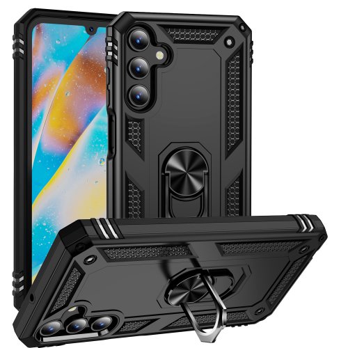 Afbeelding van Schokbestendige Siliconen Telefoonhoes met Ringstand voor Samsung Galaxy A15, A35, A55, A05s, A14, A13, A24, A34 en A54 – Bumper Case met Back Cover en Handvat