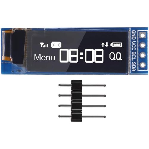 Image de Module OLED 0.91" I2C - Écran Blanc/Bleu pour Arduino