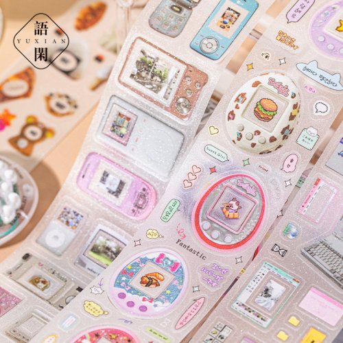 Immagine di Nastro Adesivo Glitter Y2K - Stile Ins Trendy per Scrapbooking e Planner
