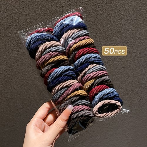 Imagen de Lazos para el Cabello de Niña - Conjunto de 50 Piezas en Colores Mezclados, Accesorios Sencillos y Divertidos para Peinados Infantiles