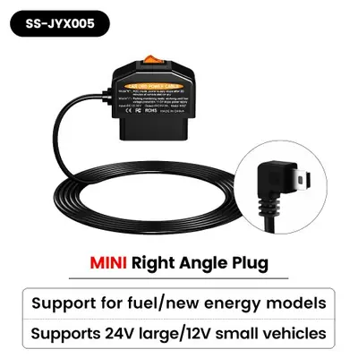Image de Câble OBD 24h pour Dash Cam - Type C Mini Angle Droit