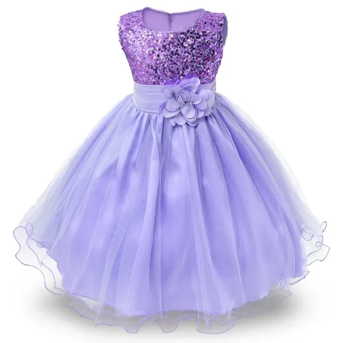 Afbeelding van Wedding Flower Meisjes Tule Kant Meisje Jurk Infantil Fancy Prinses Evenementen Kostuum Kids Party Ceremony Kinderen Kleding