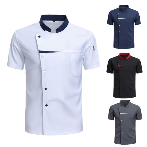 Afbeelding van Koksjas Heren en Dames Korte Mouw - Professioneel Uniform voor Hotel, Restaurant, Keuken, Ober, Bakker en Barman